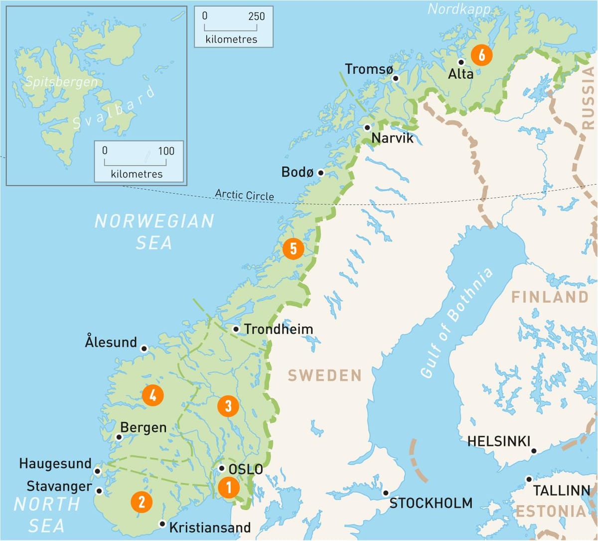 Kort af alta Noregi