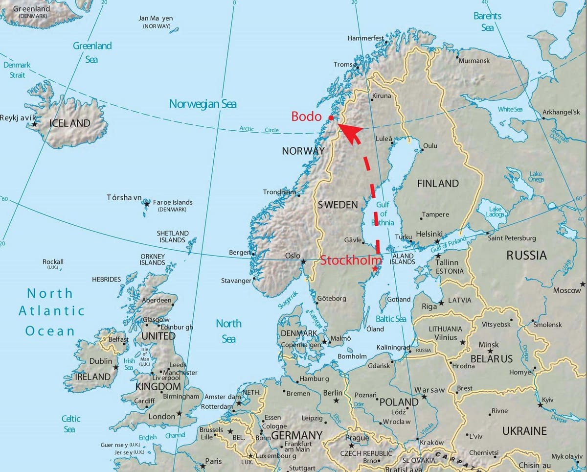 Kort af moss Noregi