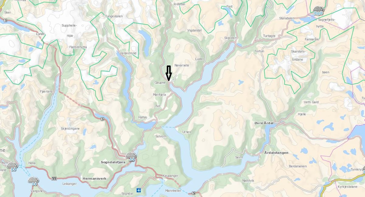 Kort af Noregi kommune