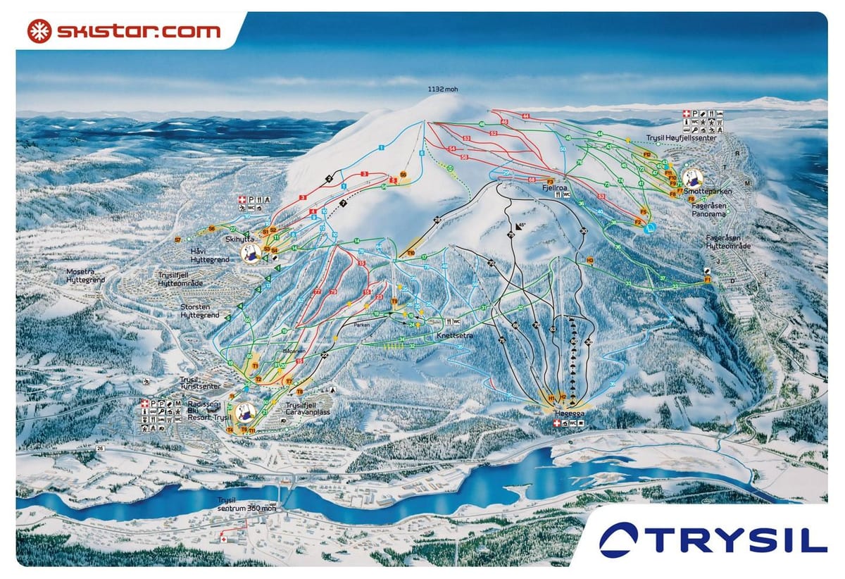 ski Noregi kort
