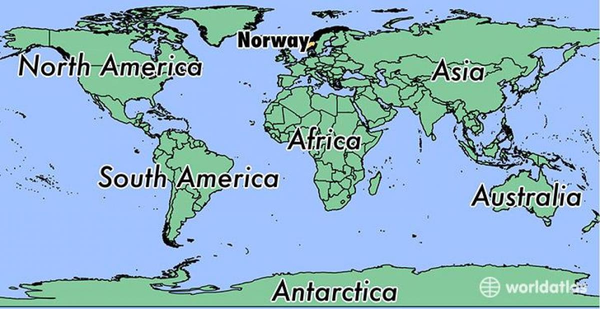 Kort af Noregi staðsetningu á world 