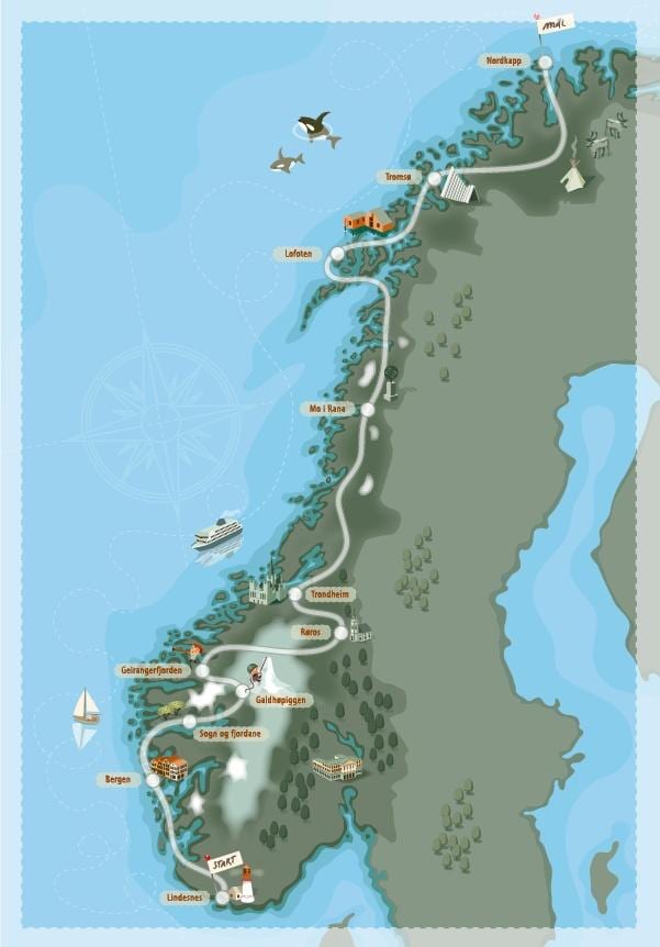 tjaldstæði Noregi kort