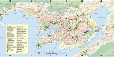Götunni kort af bergen Noregi