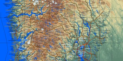 Nákvæmar kort af suður-Noregi