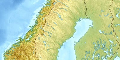 Kort af líkamlega Noregi