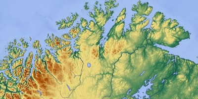Norður Noregi kort