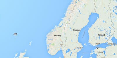 Noregur strandlengju kort