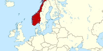 Noregur á kort af evrópu