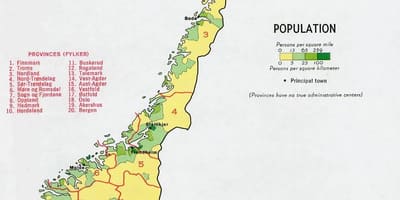 Noregur íbúa kort