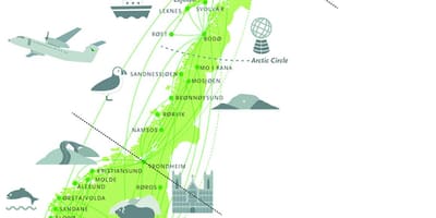 National ferðamaður leið Noregi kort