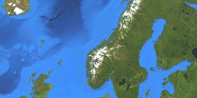 Kort af Noregi gervitungl