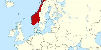 Kort af Noregi og evrópu