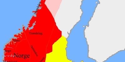 Kort af Noregi landamæri