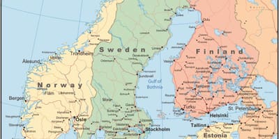 Kort af Noregi landi