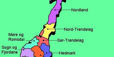 Kort af Noregi national ferðamaður leiðum 